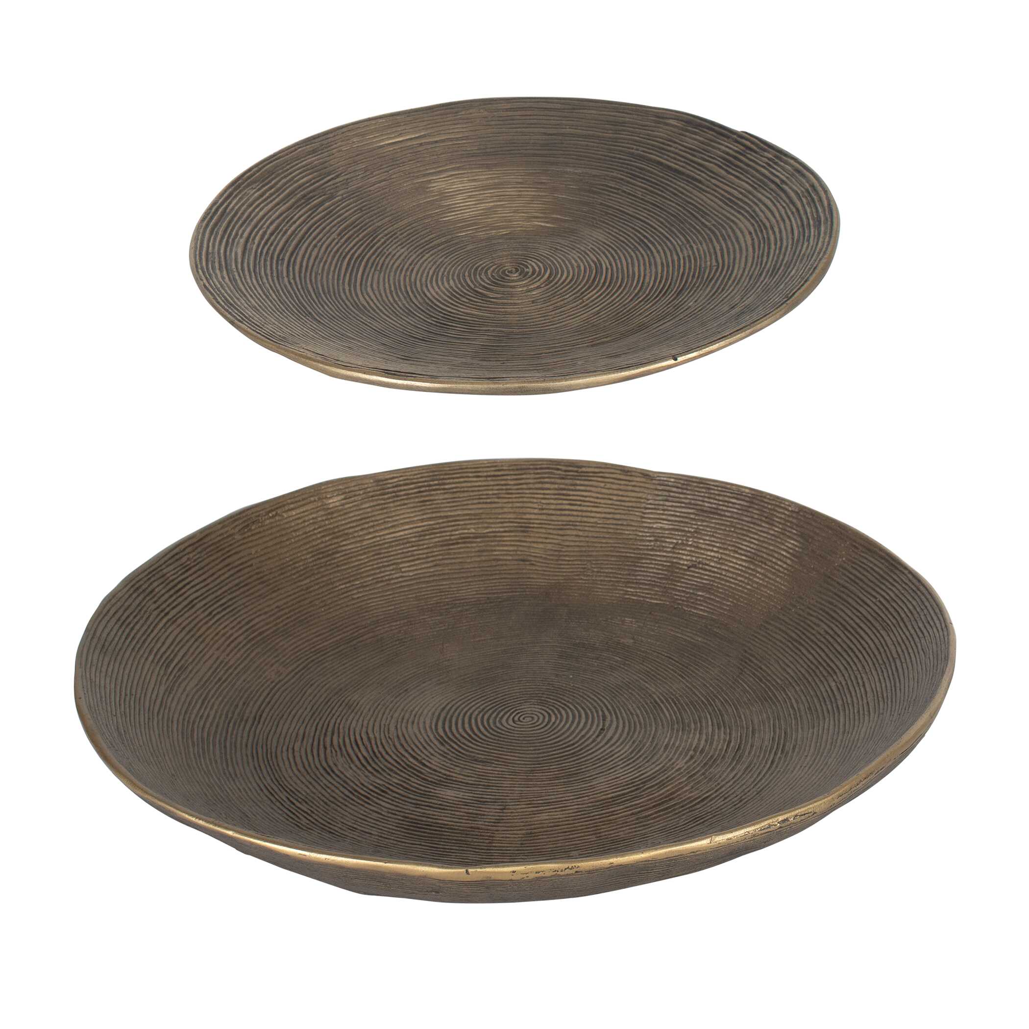 Abbyson Home Stratum Round Brass Bowls Set/2
