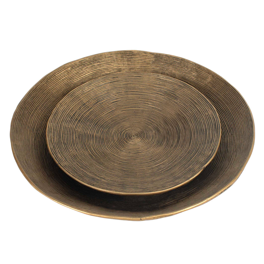 Abbyson Home Stratum Round Brass Bowls Set/2