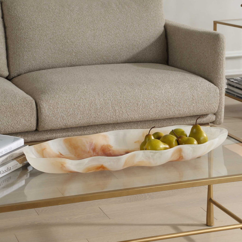 Abbyson Home Organic Elegance Wavy Oval Bowl