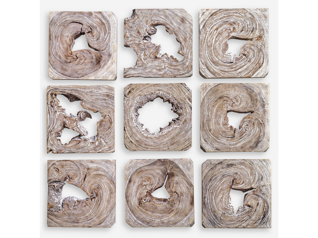 Abbyson Home Bennett Wood Wall Art, Set of 9