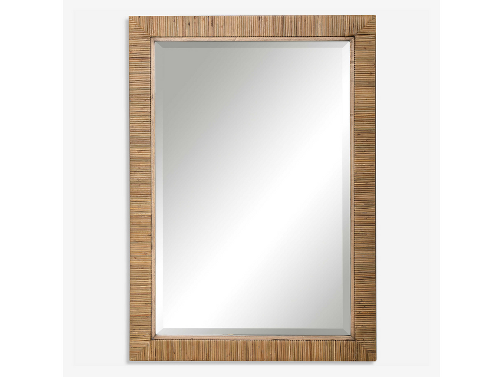 Abbyson Home Cove Natural Rattan Mirror