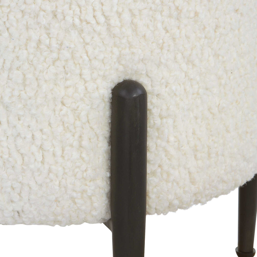 Abbyson Home Arles White Shearling Ottoman