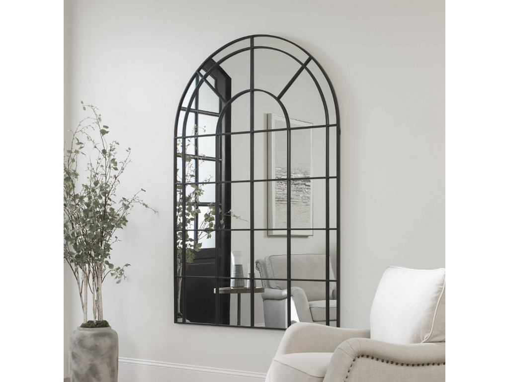Abbyson Home Galia Black Arch Iron Mirror