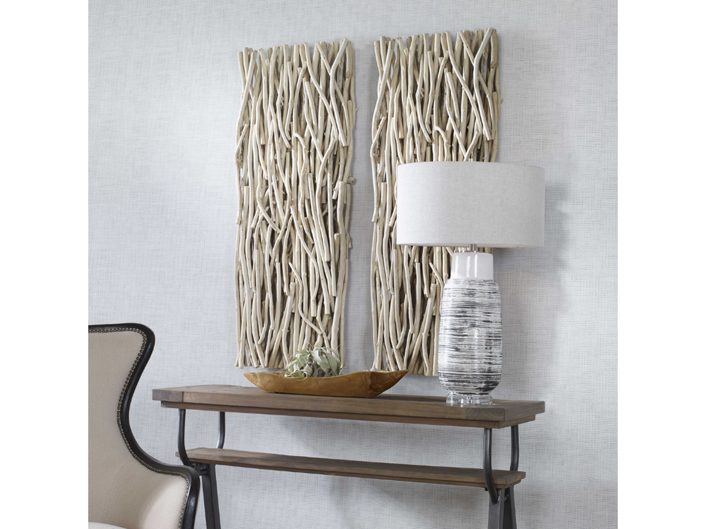 Abbyson Home Genuine Bleached Wood Wall Decor