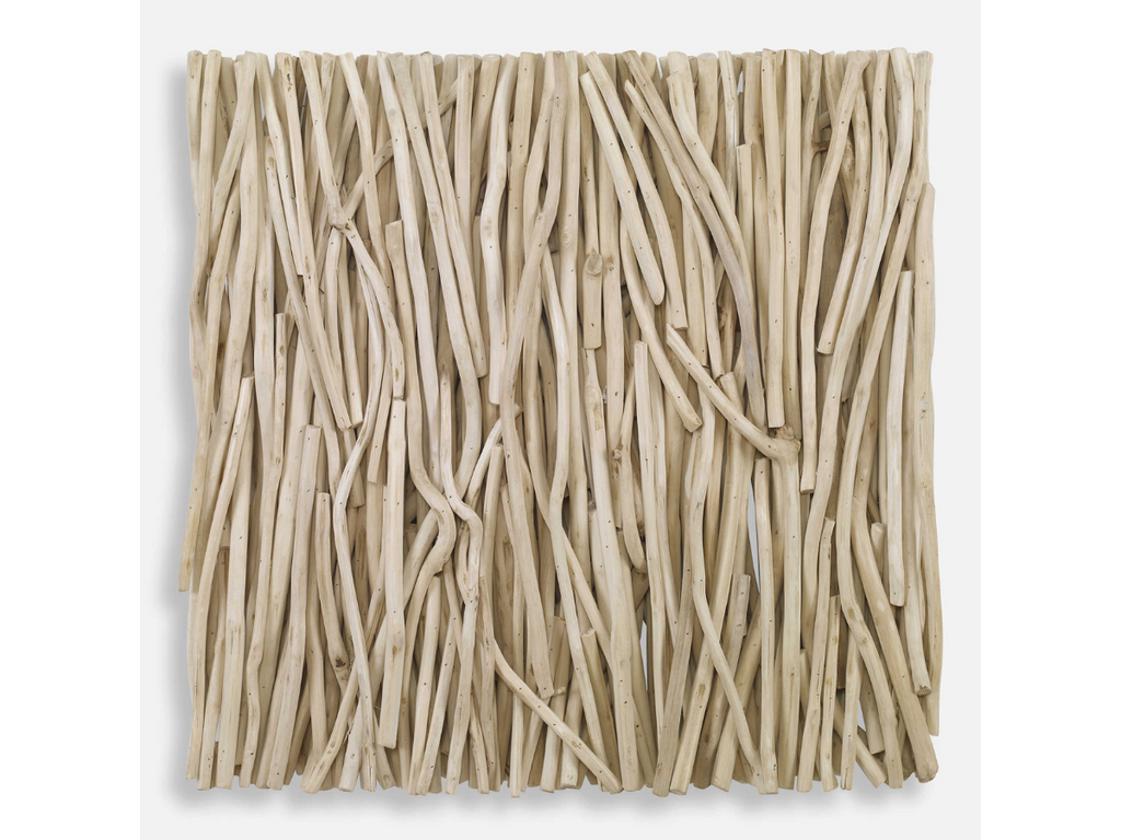 Abbyson Home Giver Square Bleached Wood Wall Decor