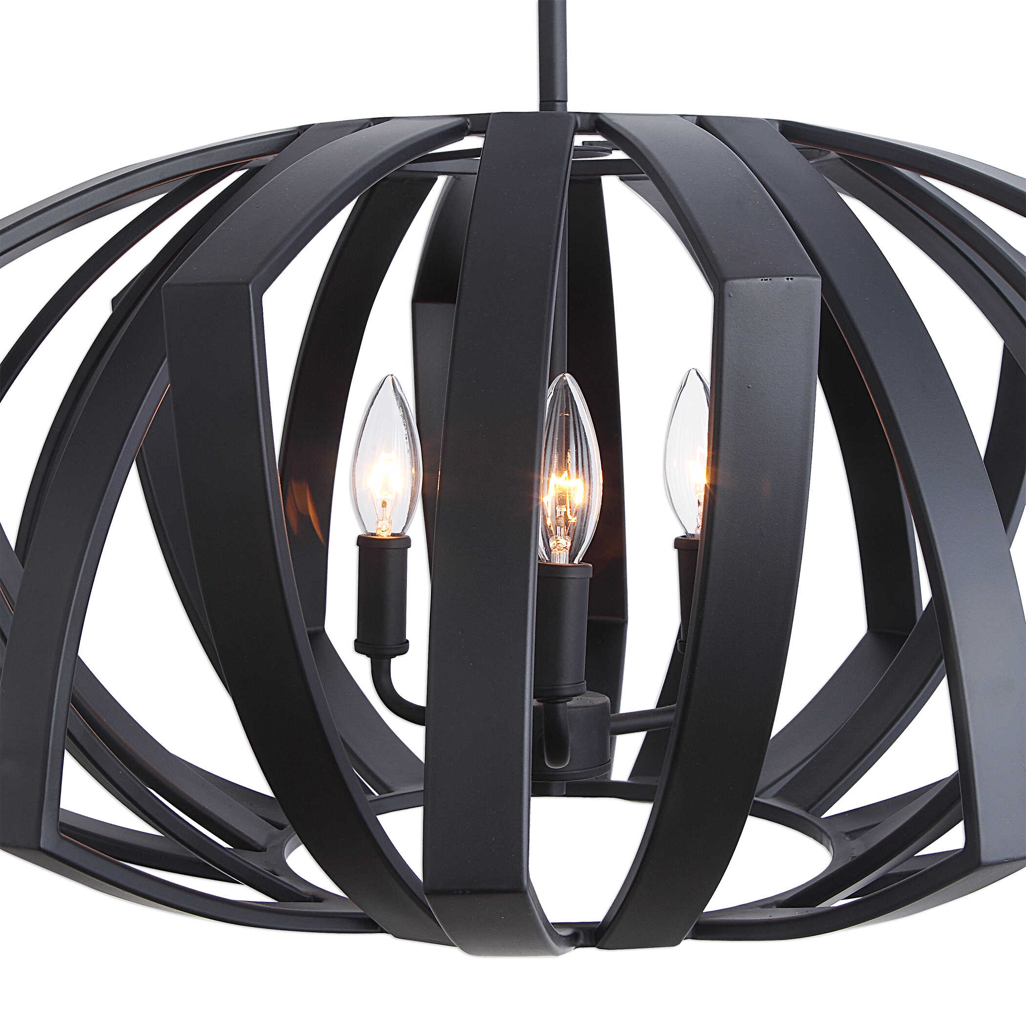 Abbyson Home Thales Black Geometric 3 Light Pendant