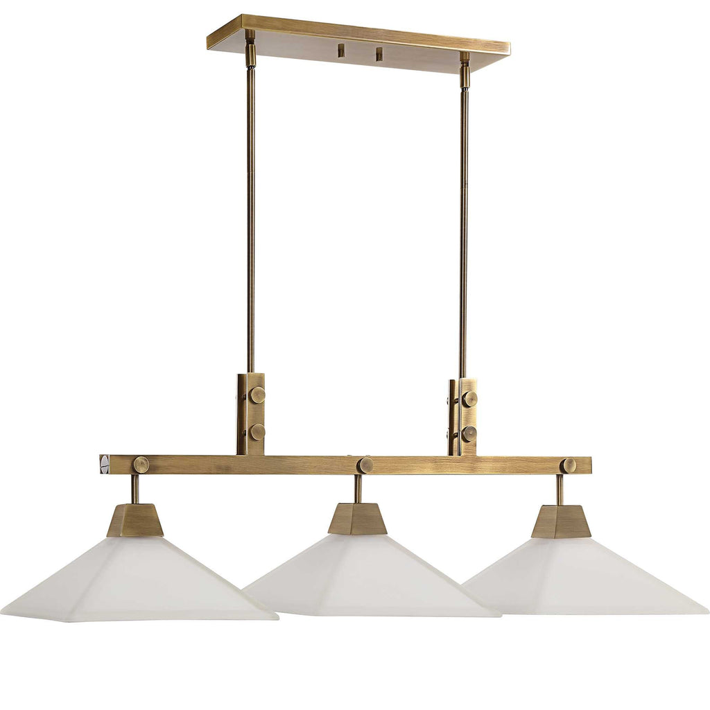 Abbyson Home Brookdale Industrial 3 Light Linear Chandelier