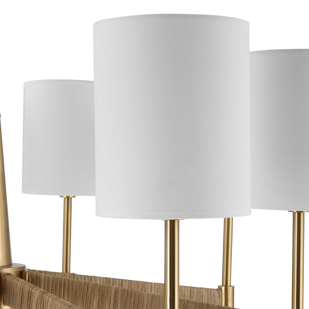 Abbyson Home Lautoka Rattan 8 Light Chandelier