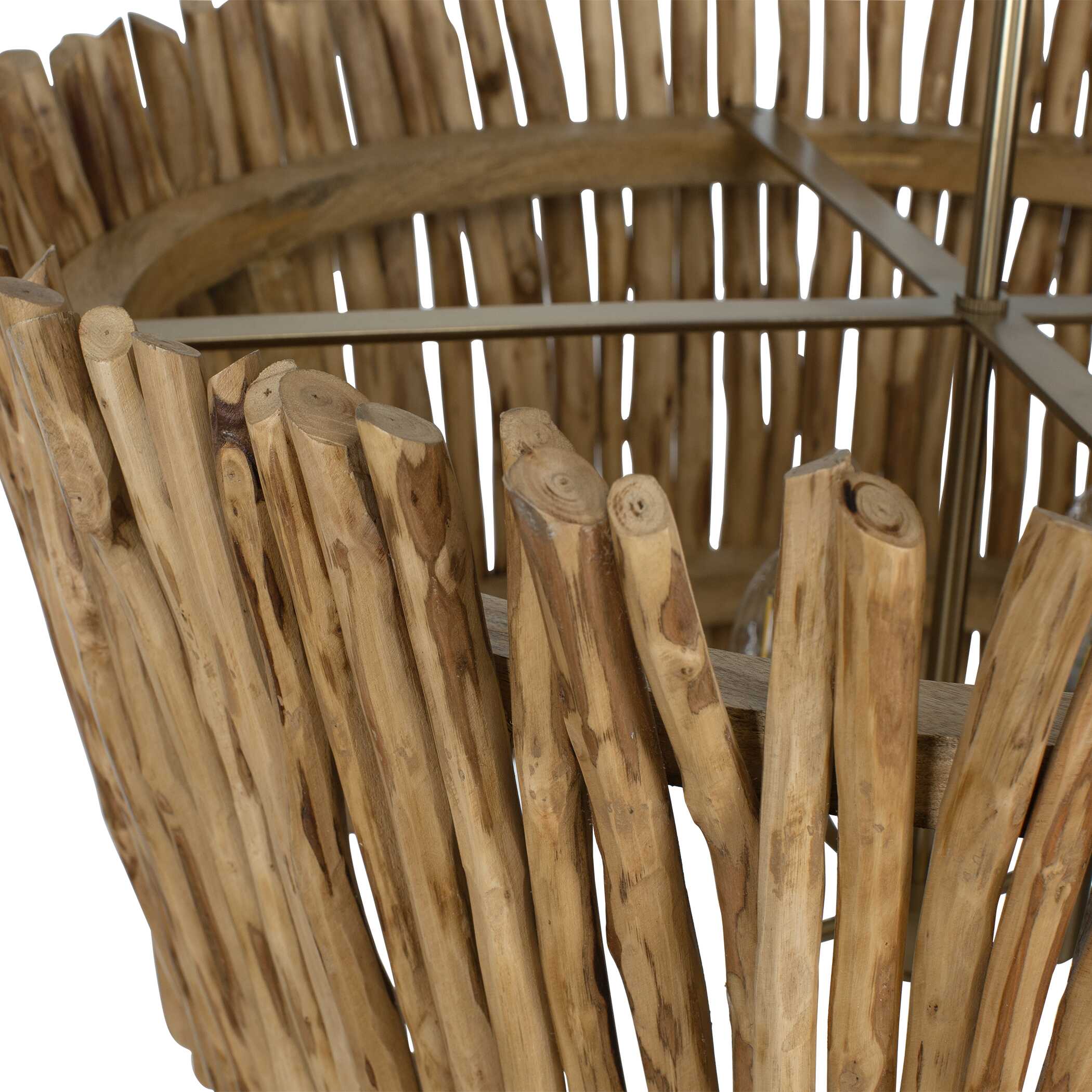 Abbyson Home Rhea 4 Light Wood Branch Chandelier