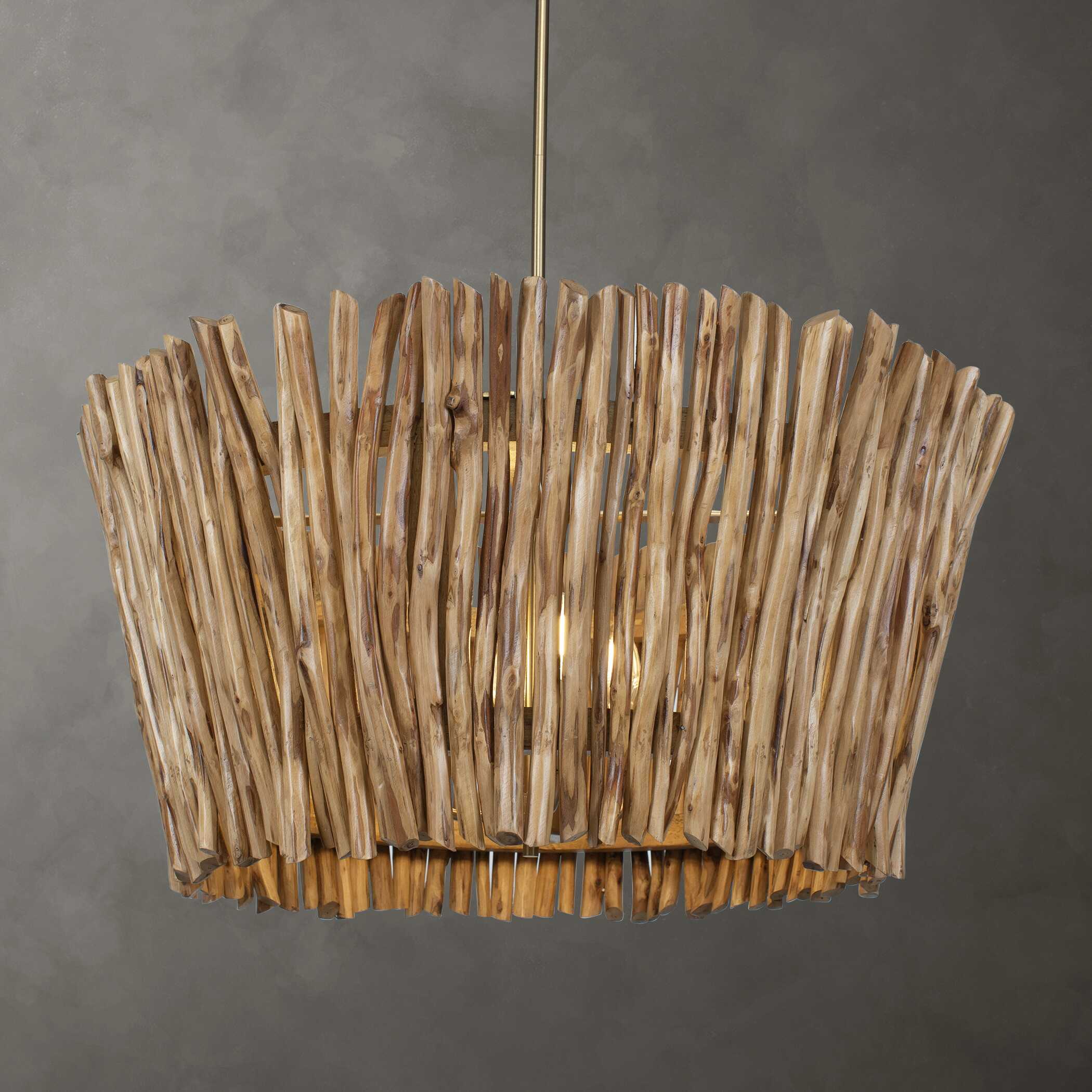 Abbyson Home Rhea 4 Light Wood Branch Chandelier