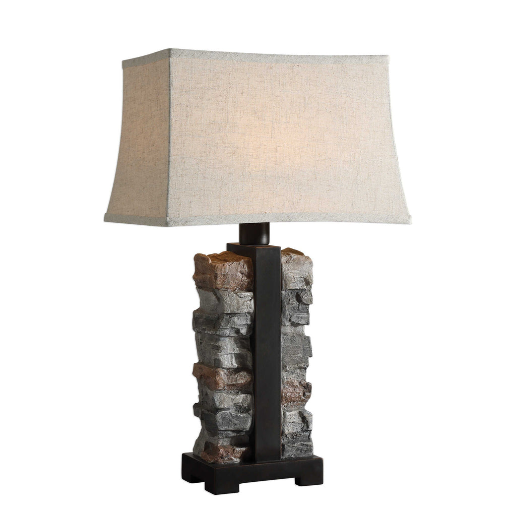 Abbyson Home Kodiak Stacked Stone Lamp