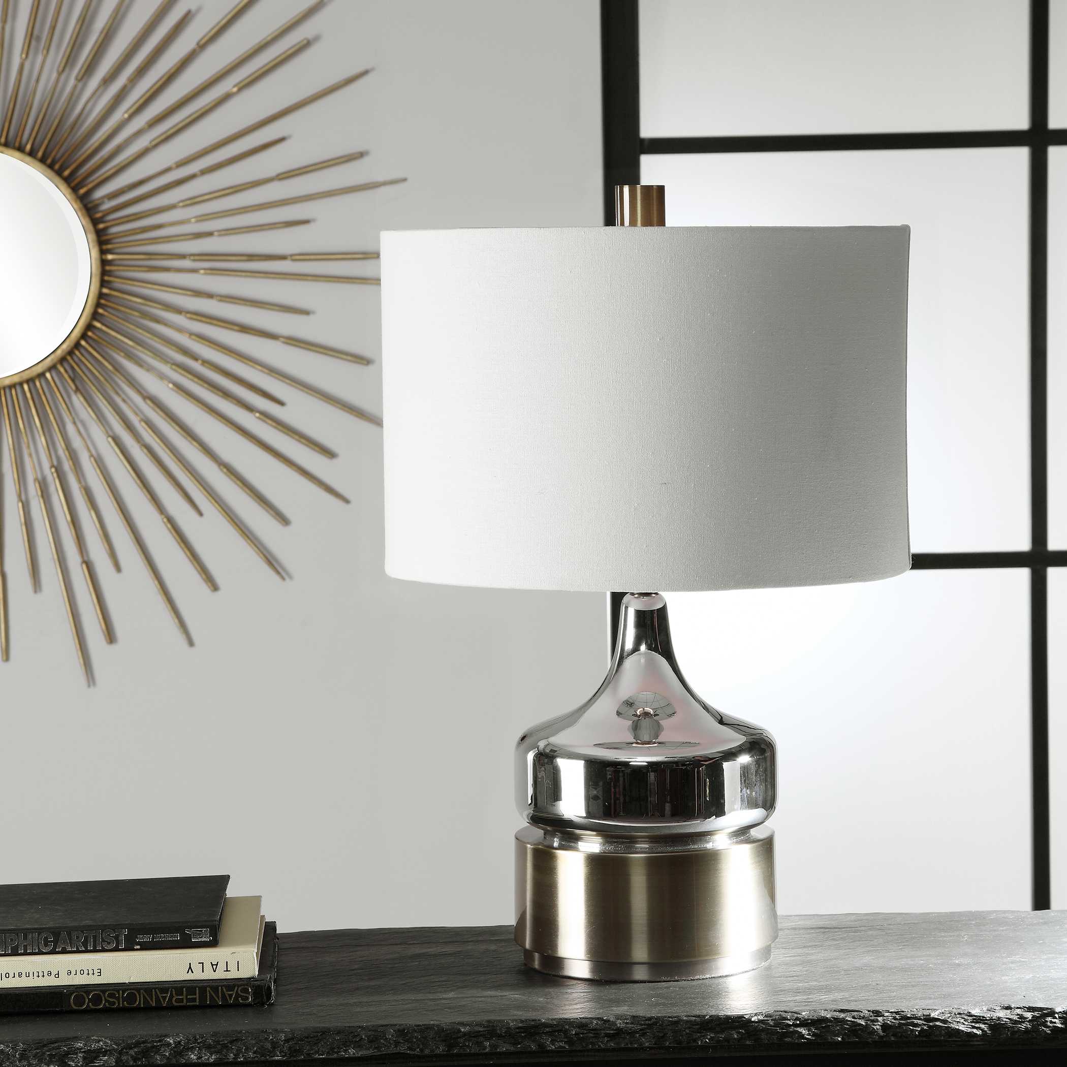 Abbyson Home Como Chrome Table Lamp