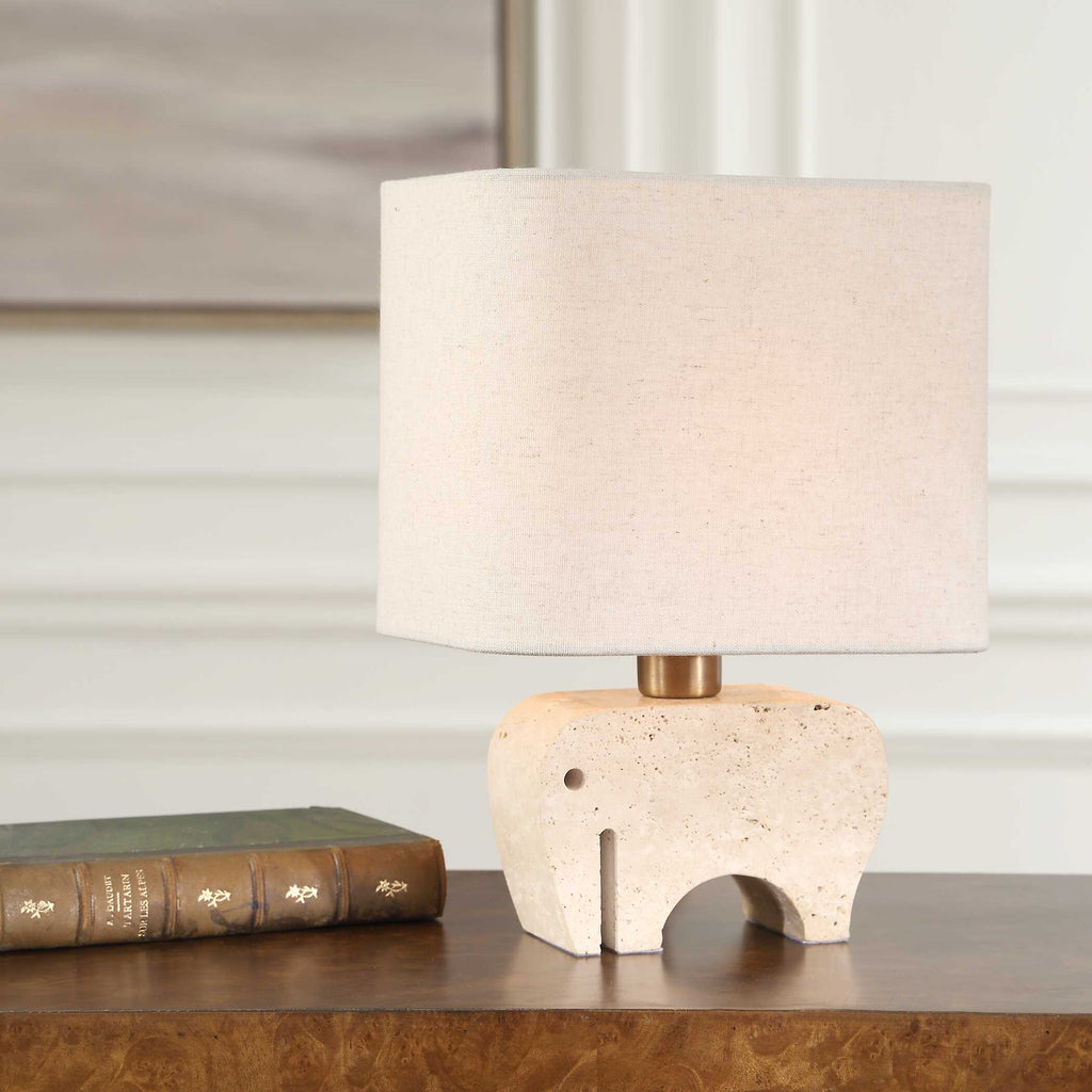 Abbyson Home Tusk Travertine Accent Lamp