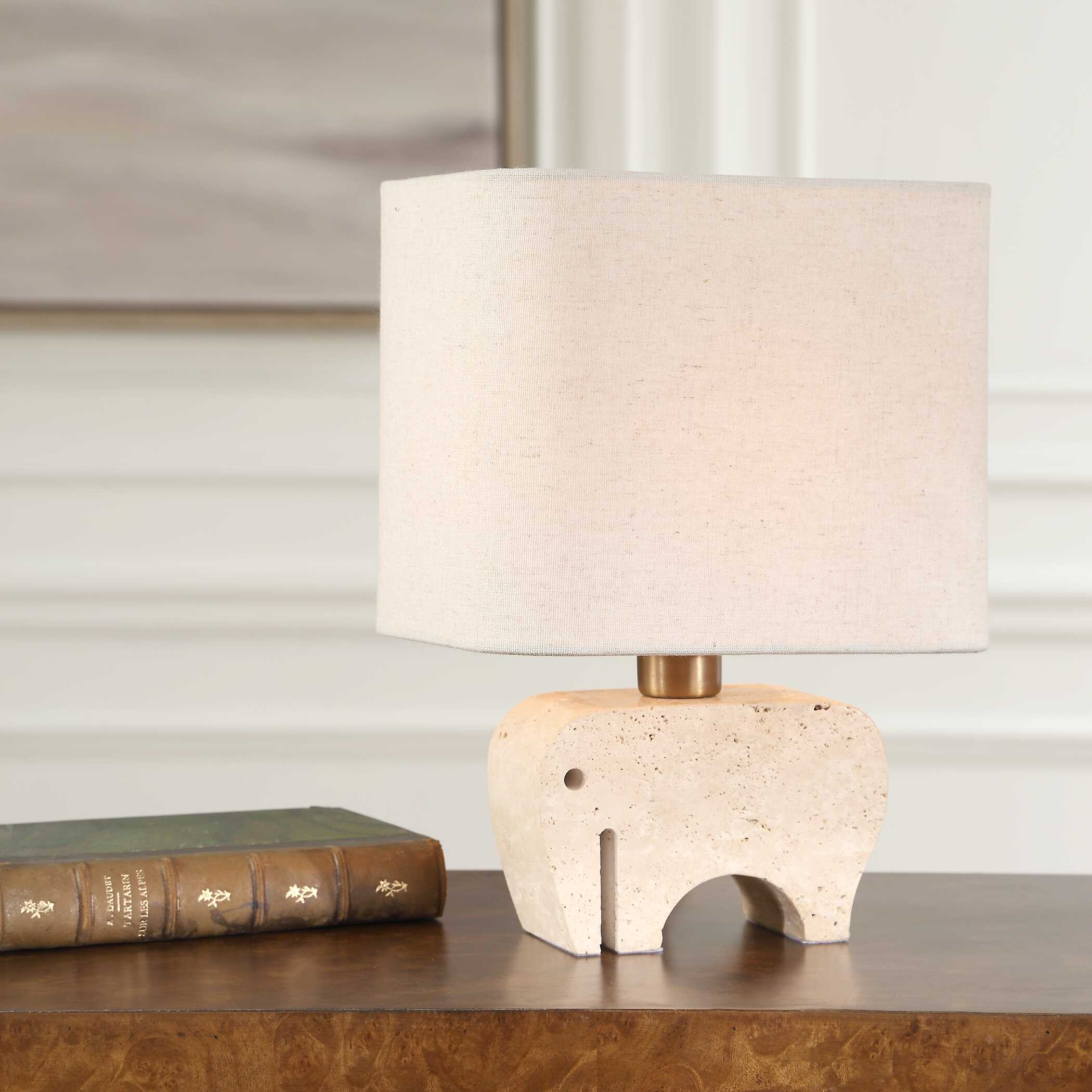 Abbyson Home Tusk Travertine Accent Lamp