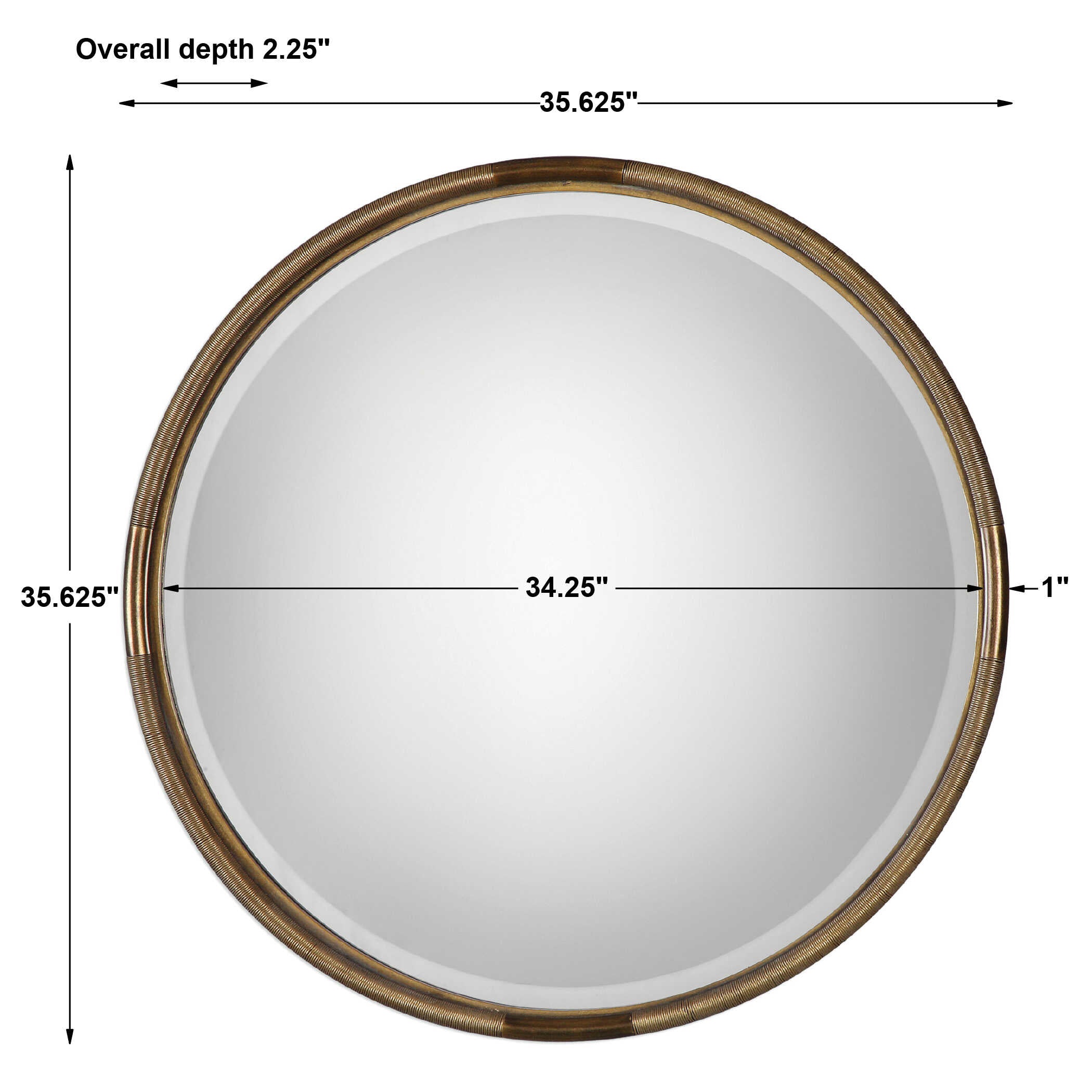 Abbyson Home Finnick Iron Coil Round Mirror