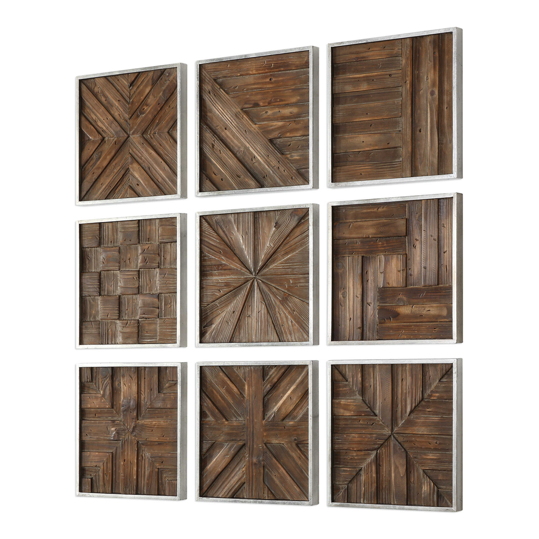 Abbyson Home Bryndle Rustic Wooden Squares Set/9