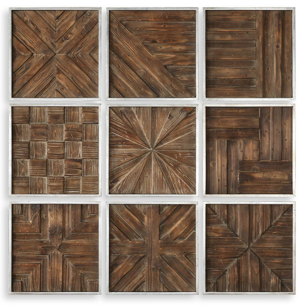 Abbyson Home Bryndle Rustic Wooden Squares Set/9