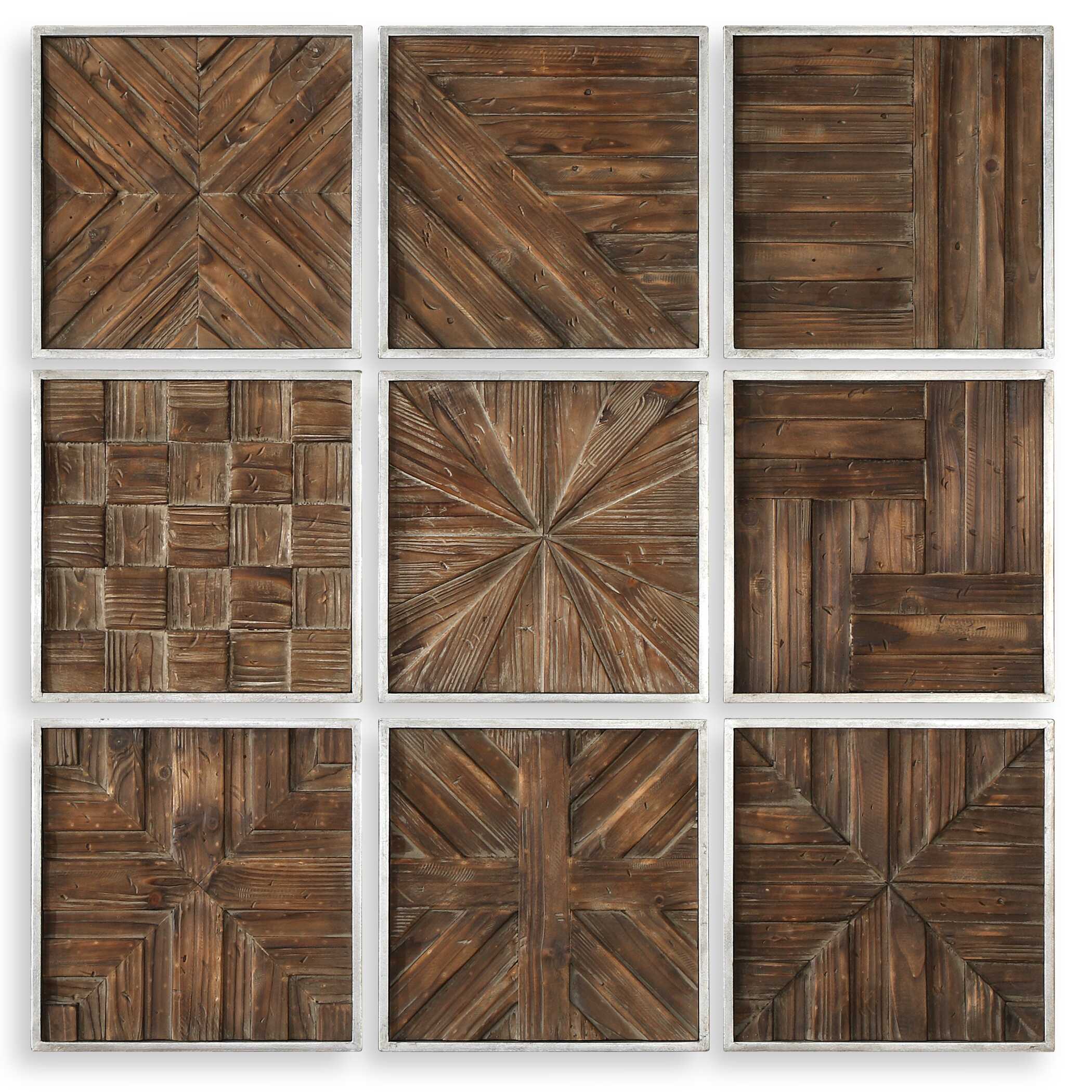 Abbyson Home Bryndle Rustic Wooden Squares Set/9