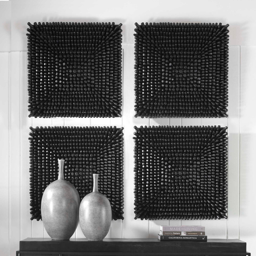 Abbyson Home Portside Black Wood Wall Panel