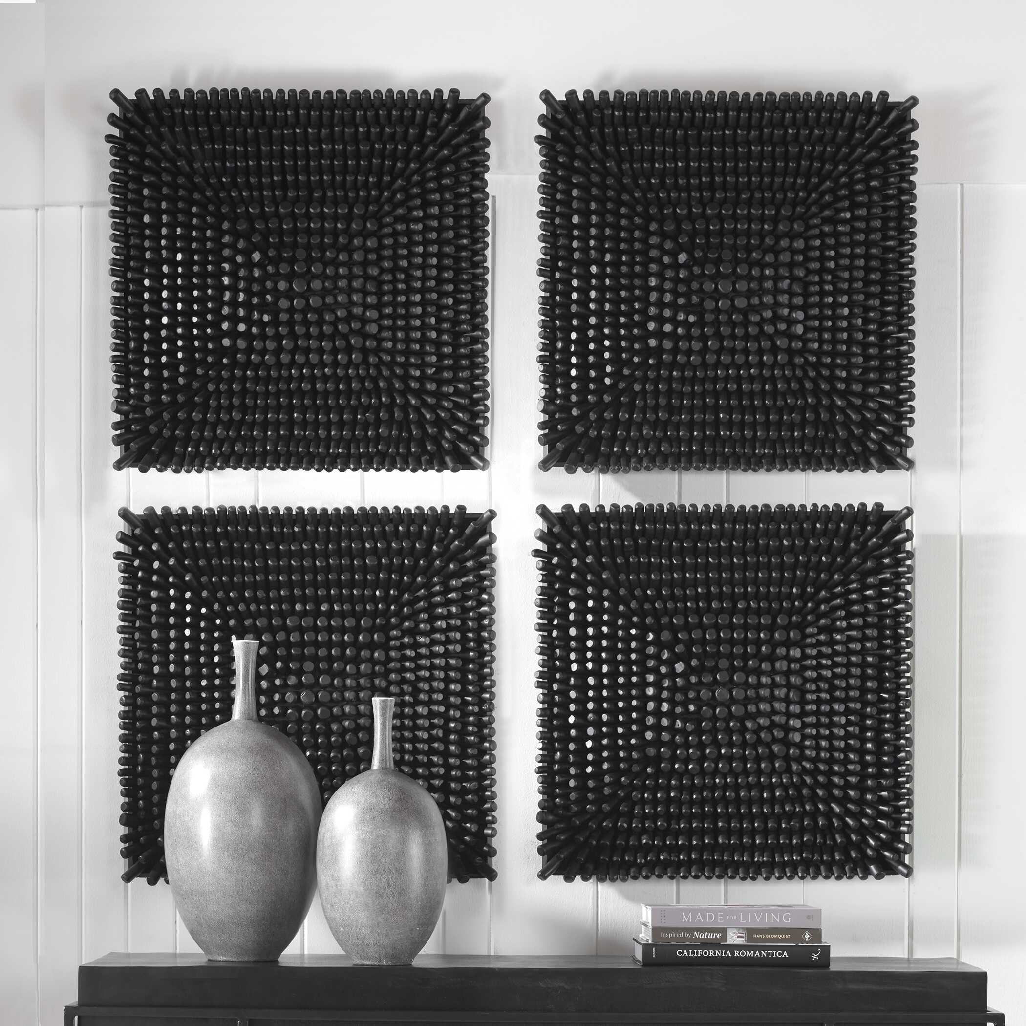 Abbyson Home Portside Black Wood Wall Panel