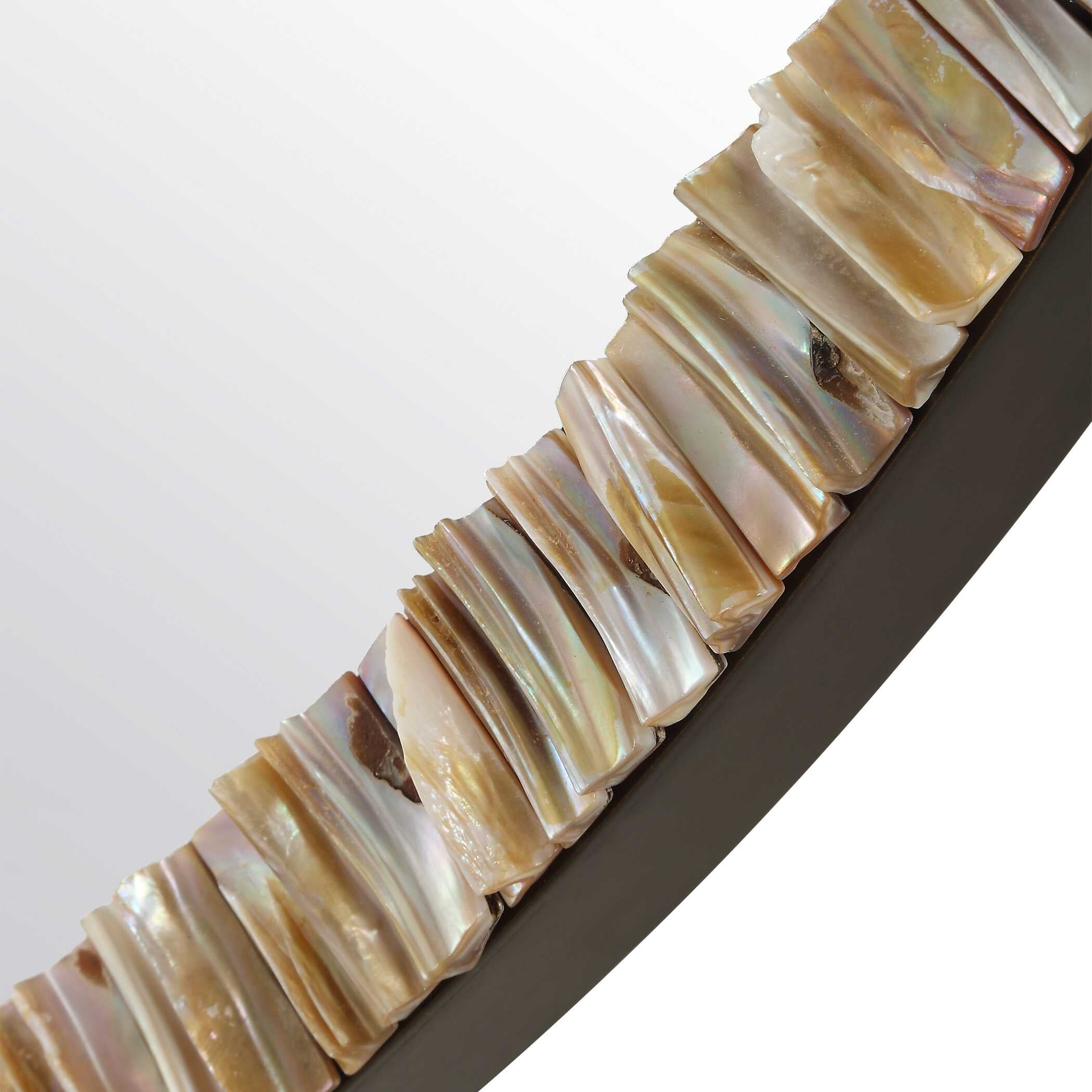 Abbyson Home Odeon Shell Inlay Round Mirror