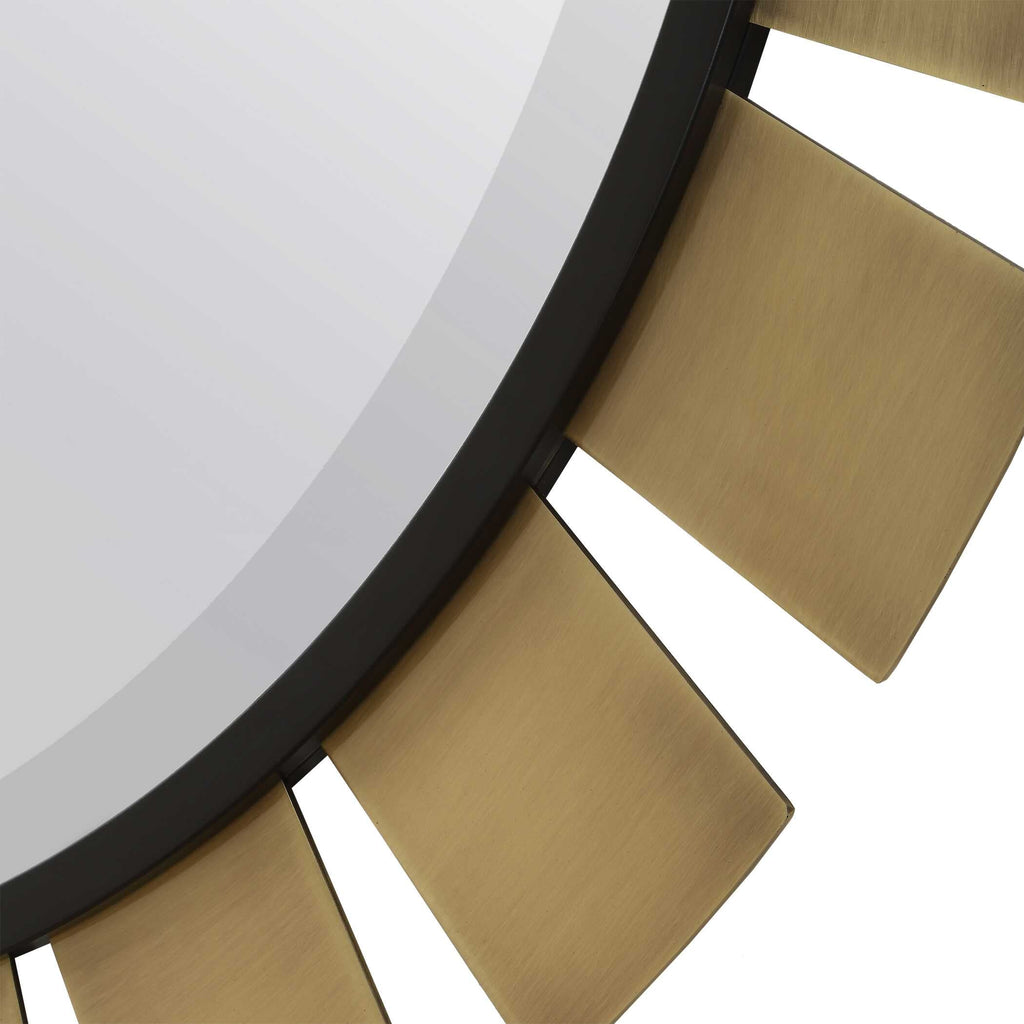 Abbyson Home Toluca Round Brass Mirror