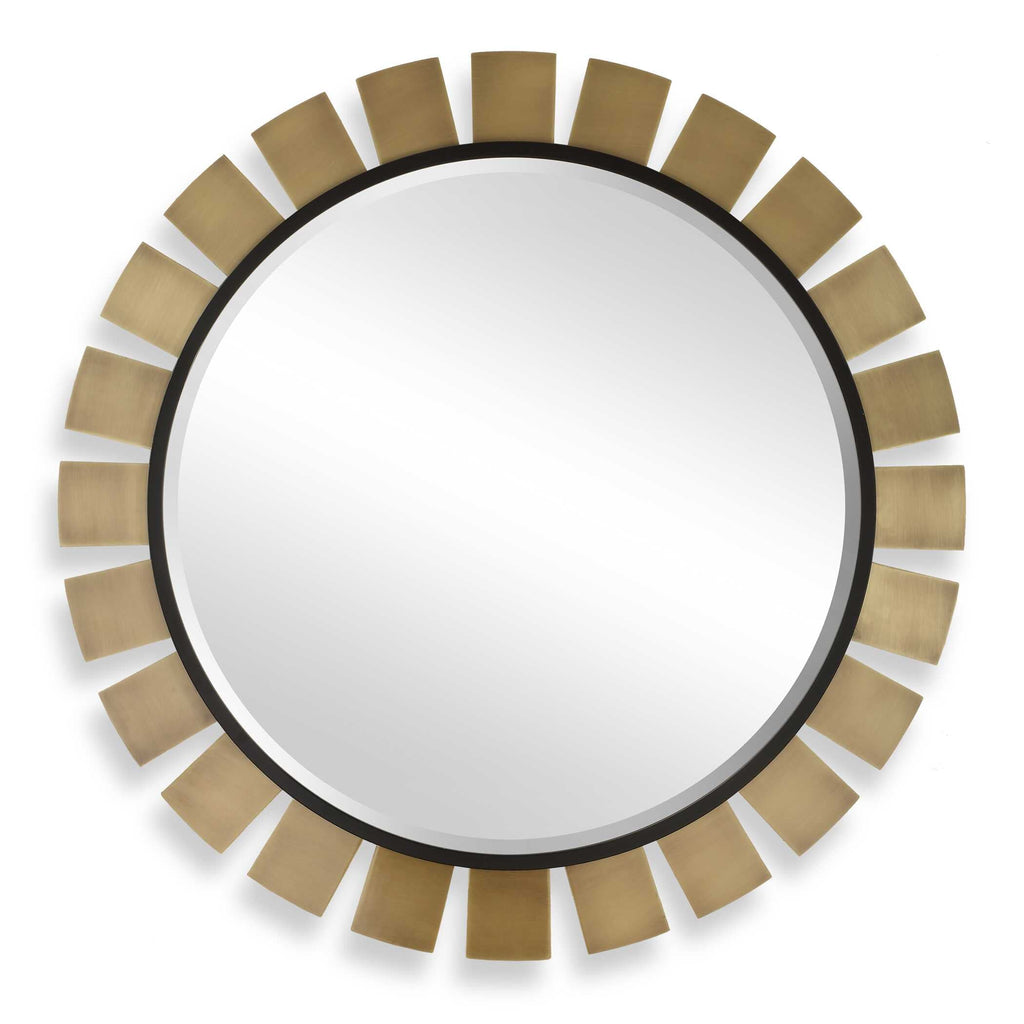 Abbyson Home Toluca Round Brass Mirror