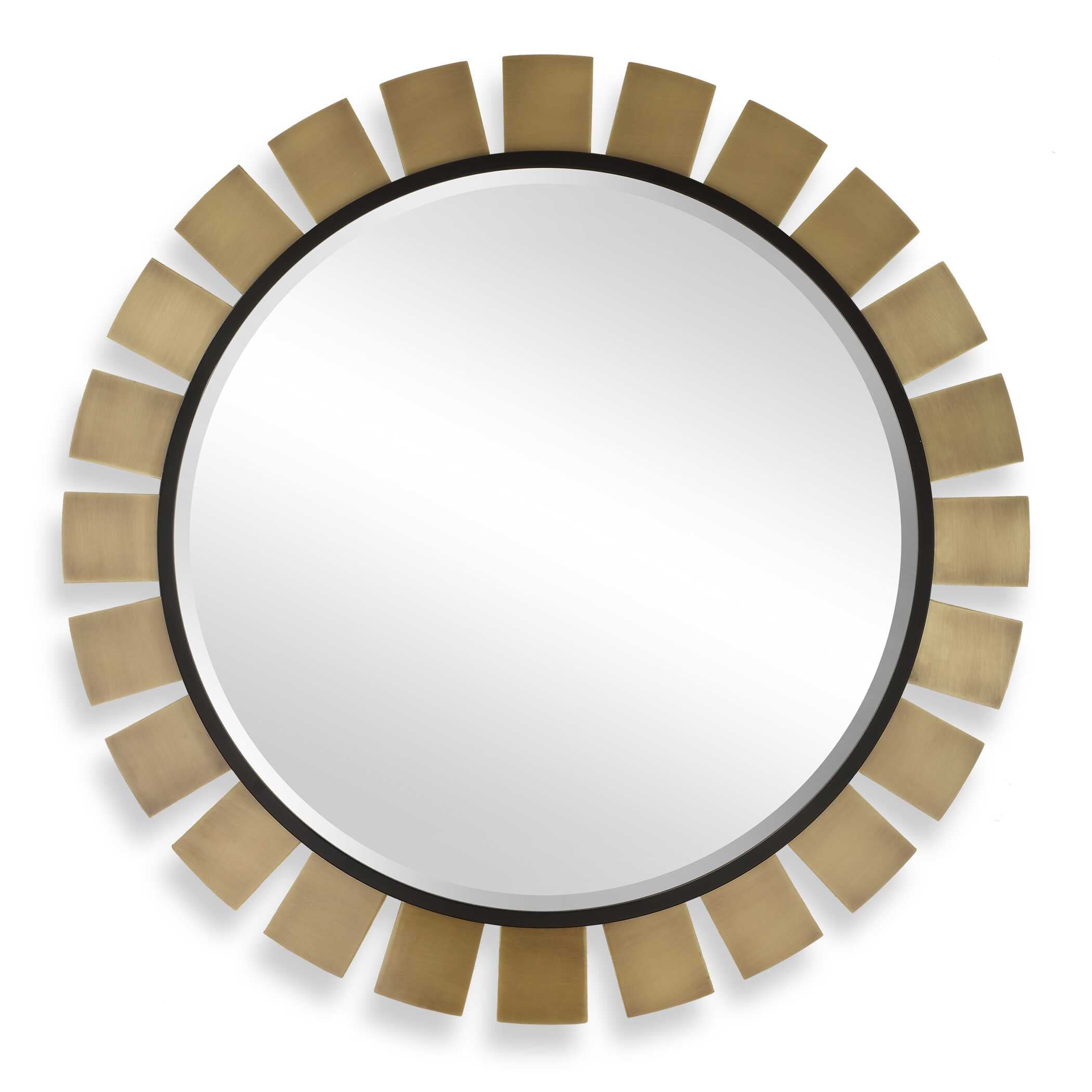 Abbyson Home Toluca Round Brass Mirror