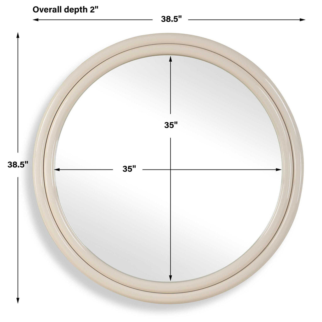 Abbyson Home Florian Warm White Round Mirror