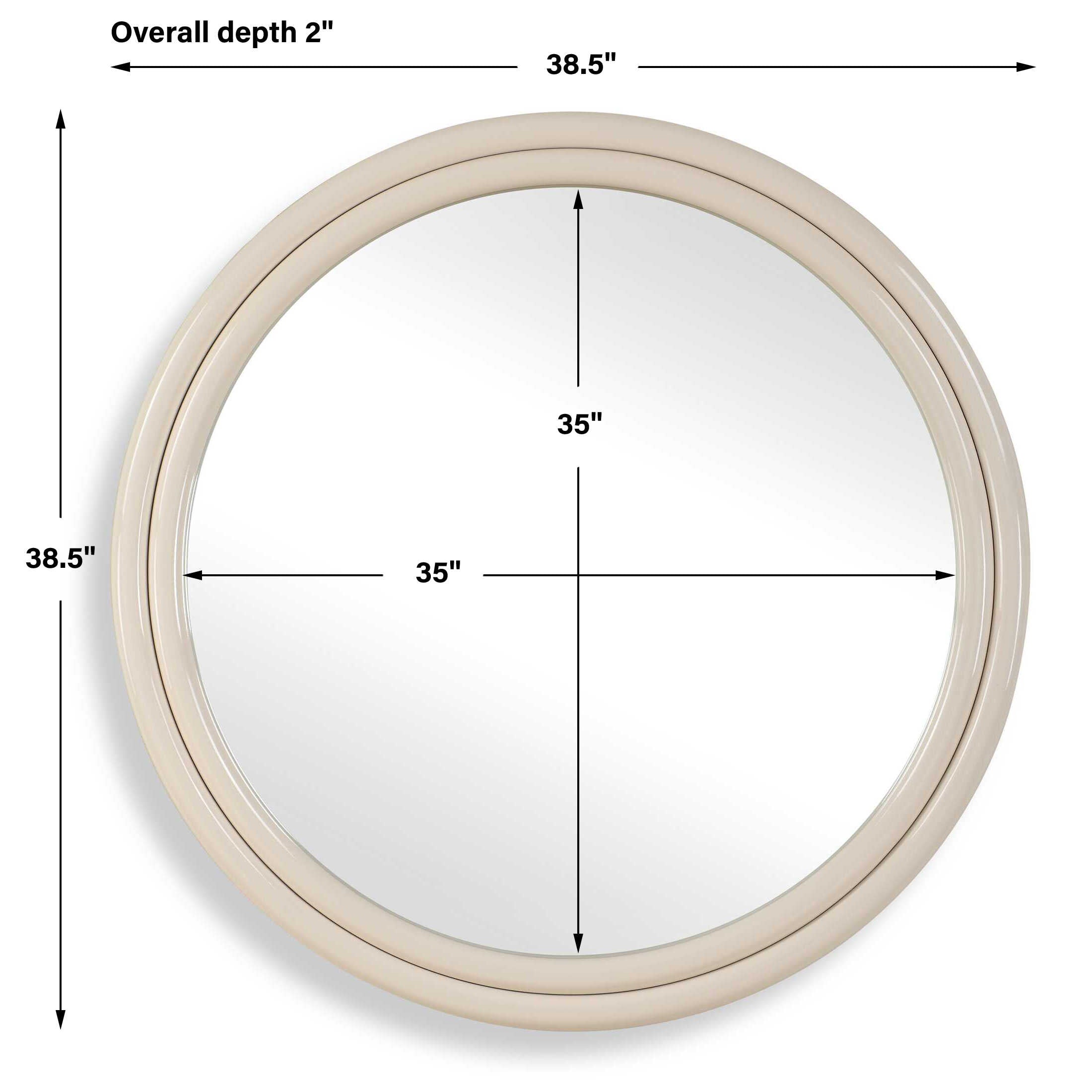 Abbyson Home Florian Warm White Round Mirror