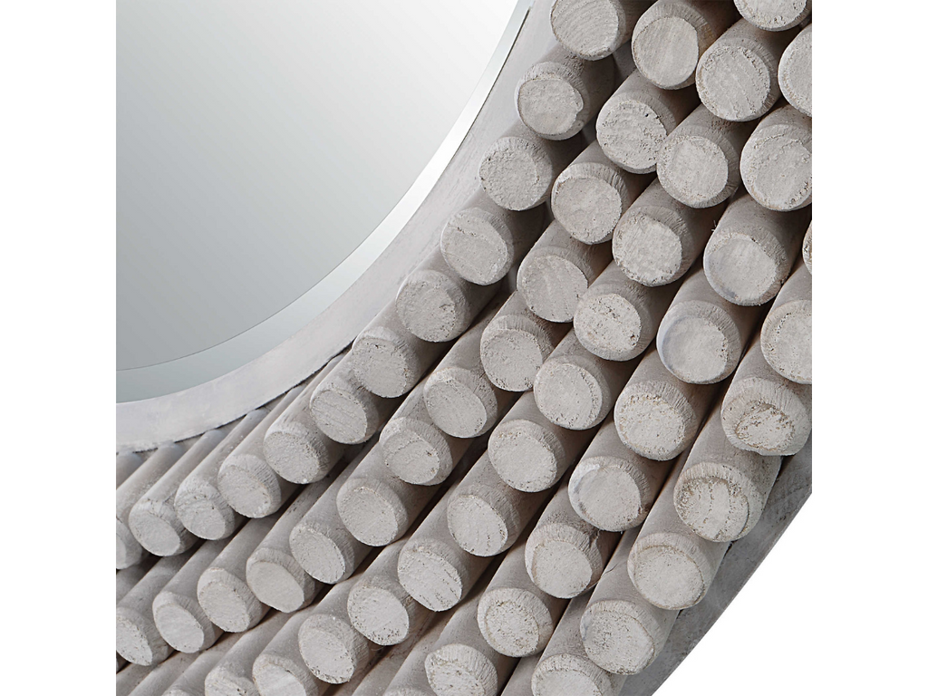 Abbyson Home Polaris Round Gray Mirror