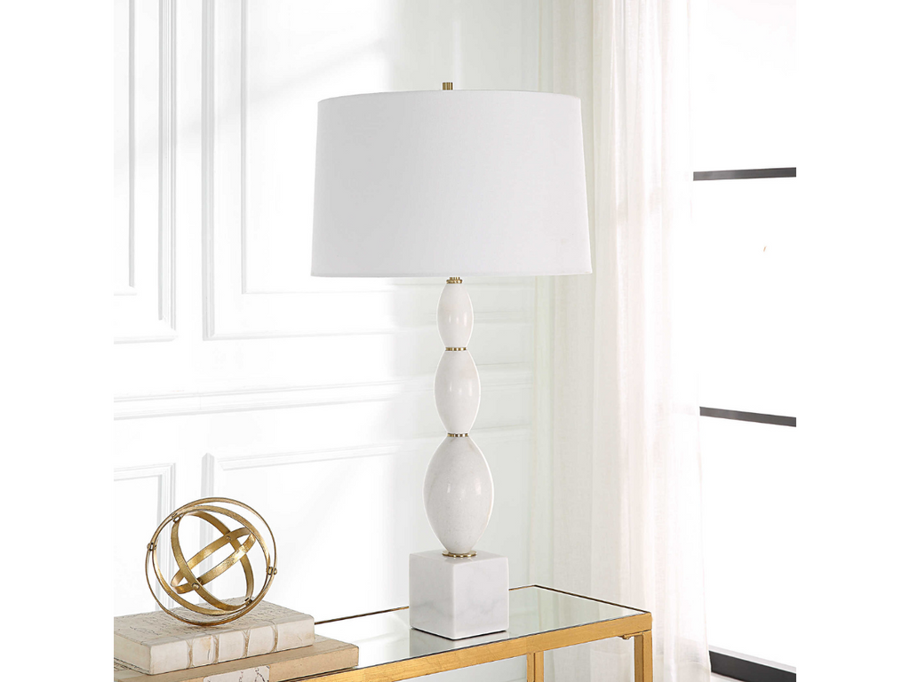 Abbyson Home Renata White Marble Table Lamp
