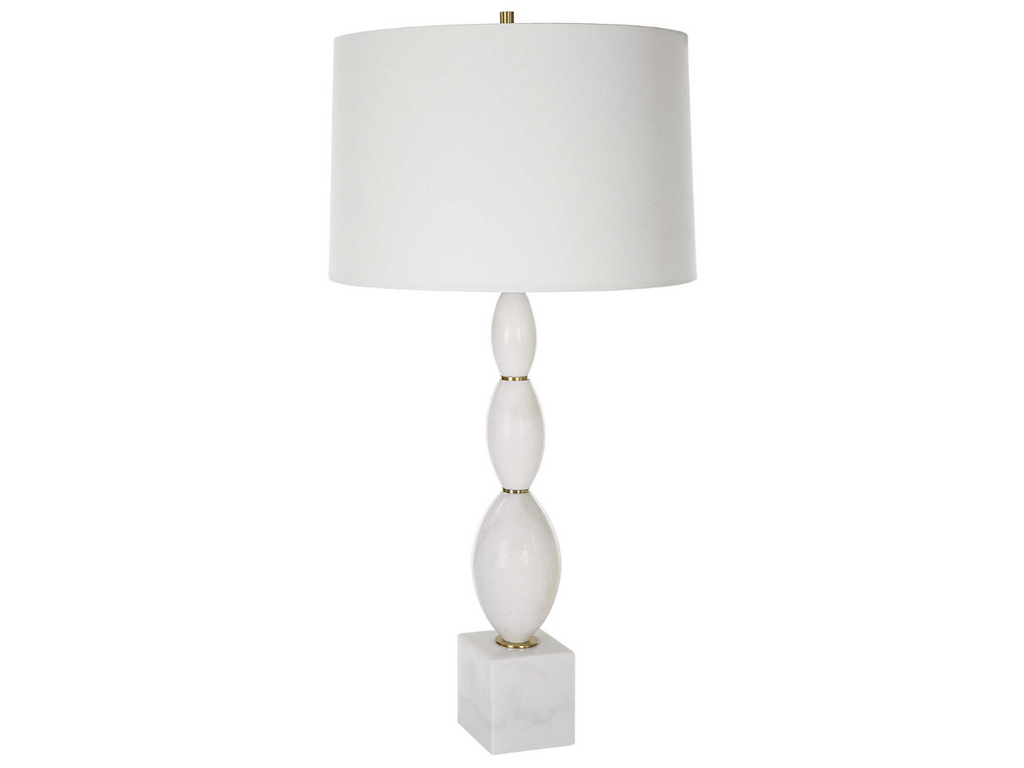 Abbyson Home Renata White Marble Table Lamp