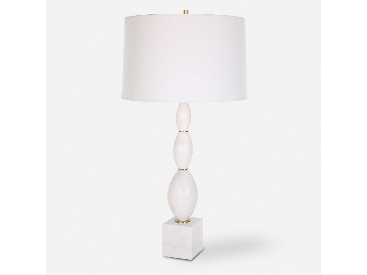 Abbyson Home Renata White Marble Table Lamp