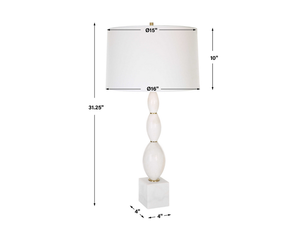 Abbyson Home Renata White Marble Table Lamp