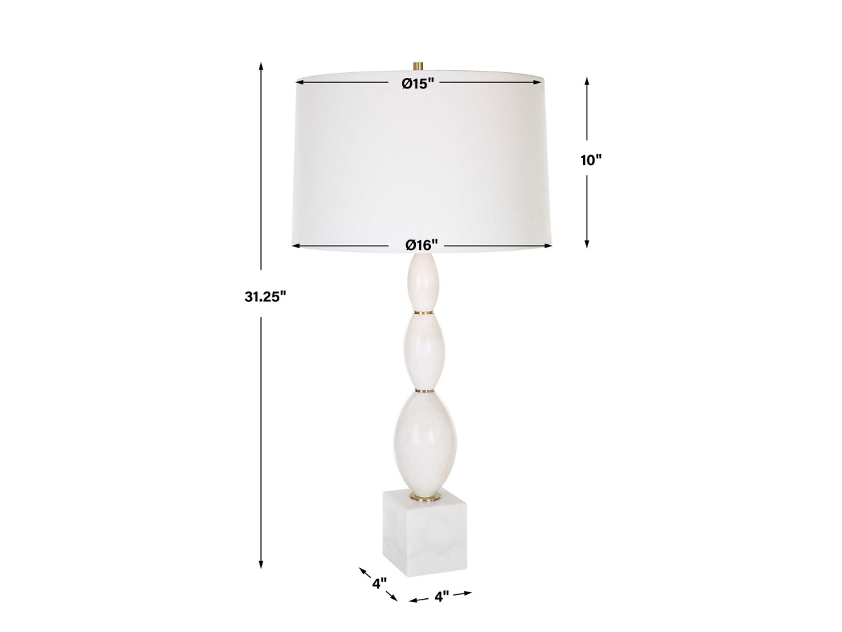 Abbyson Home Renata White Marble Table Lamp